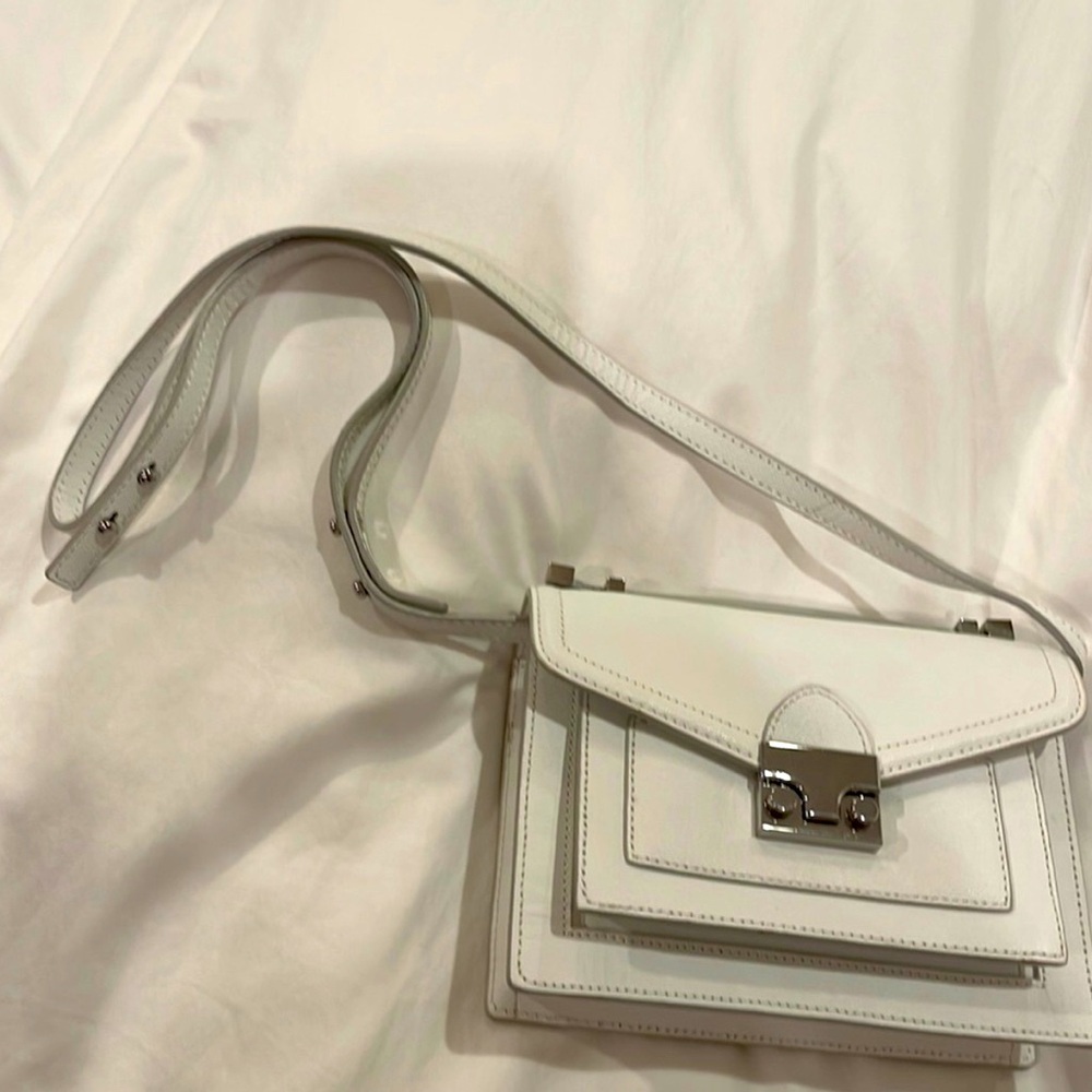 Loeffler Randall white leather structured handbag. 5.5” x 8”. Perfect condition.